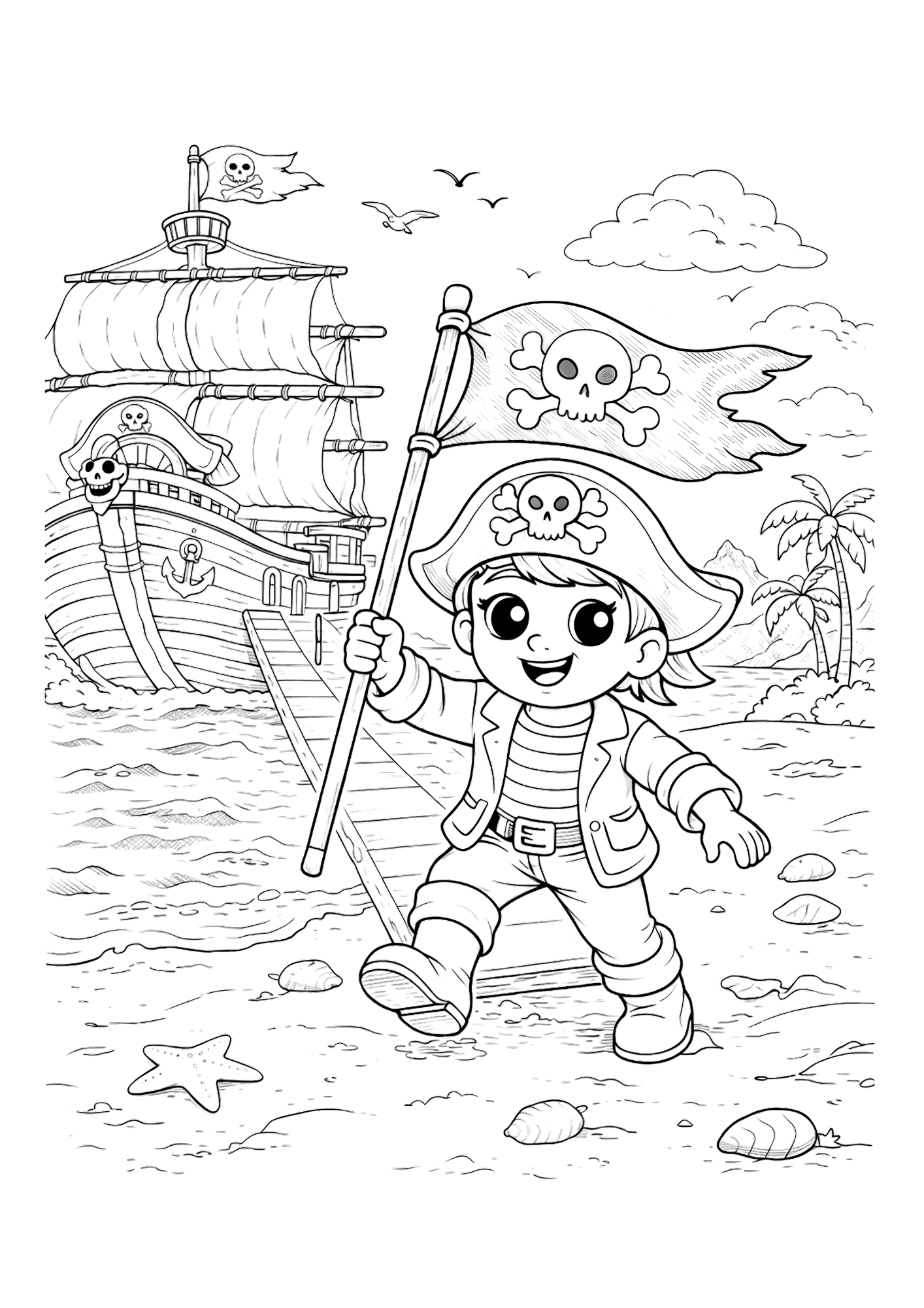 Pirate Coloring Book for Kids | Cute Pirates Coloring Pages