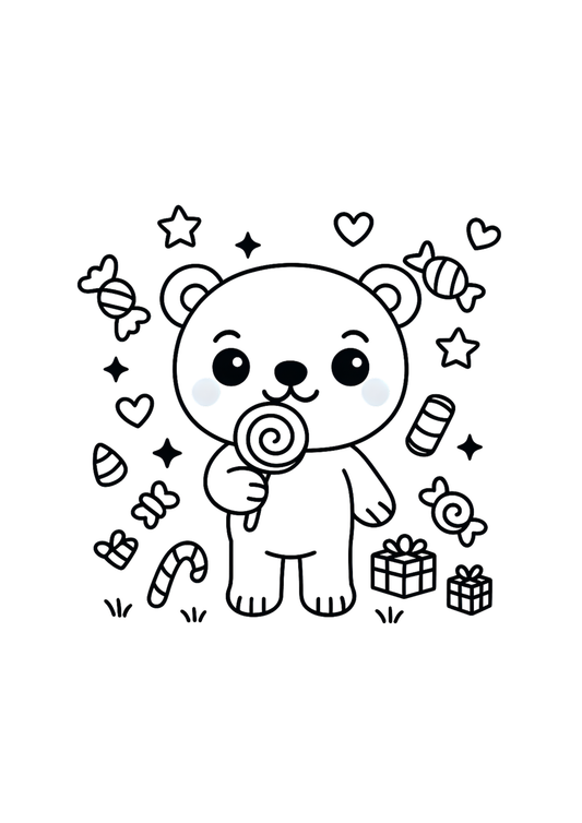 Kawaii Food and Animals Coloring Book: Cute Stuff - A Kawaii Coloring Book for Kids