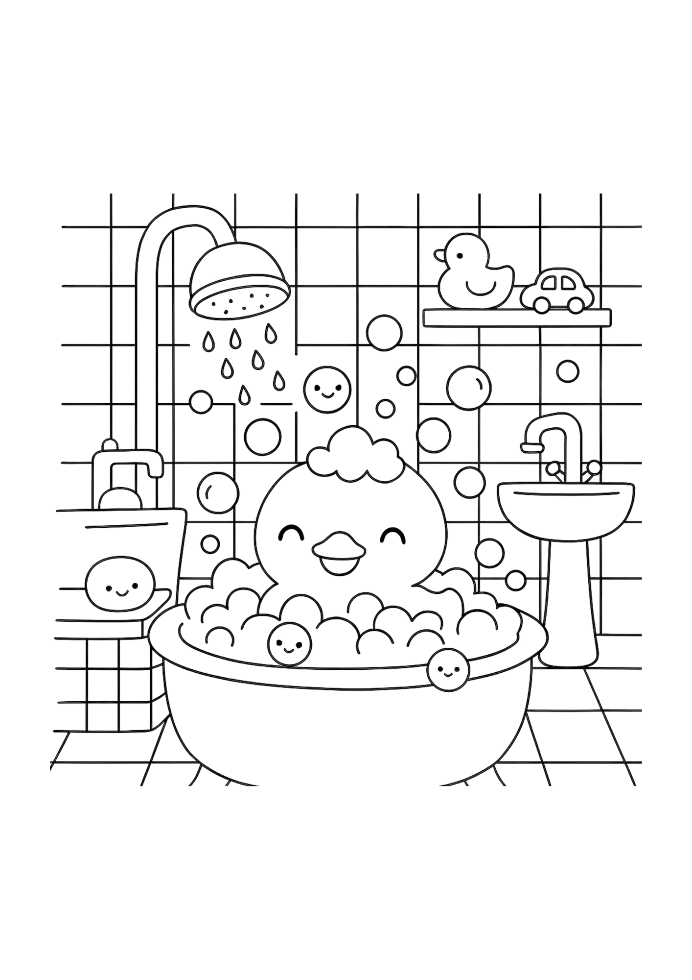 Kawaii Food and Animals Coloring Book: Cute Stuff - A Kawaii Coloring Book for Kids