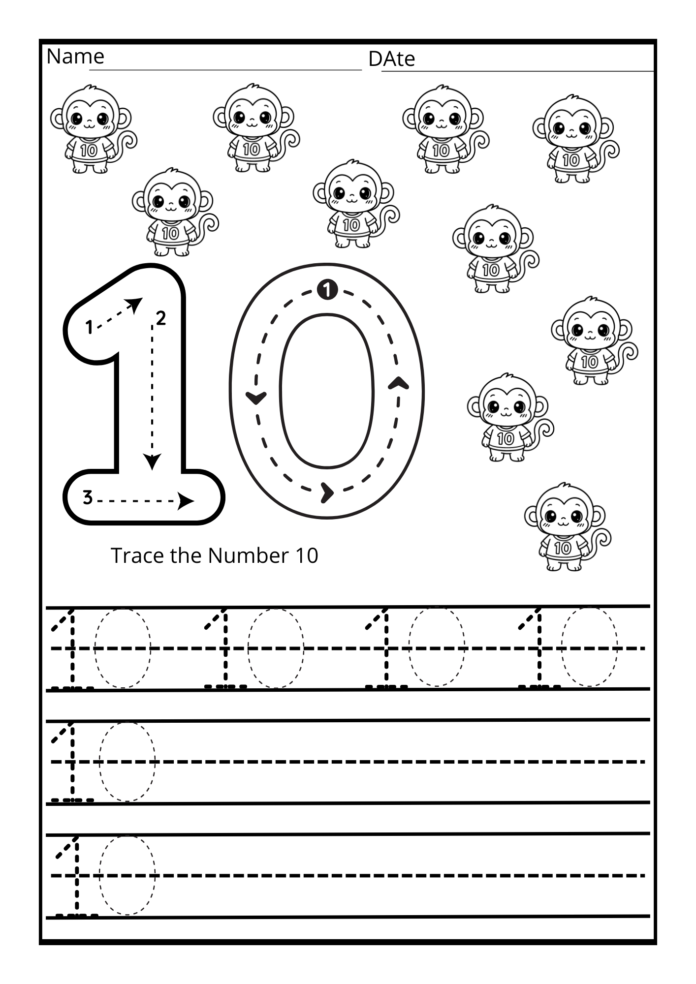 Learning Numbers from 1 to 10