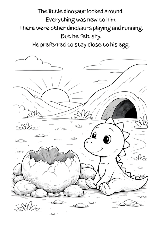 Coloring Book / The Little Dinosaur and His First Big Step