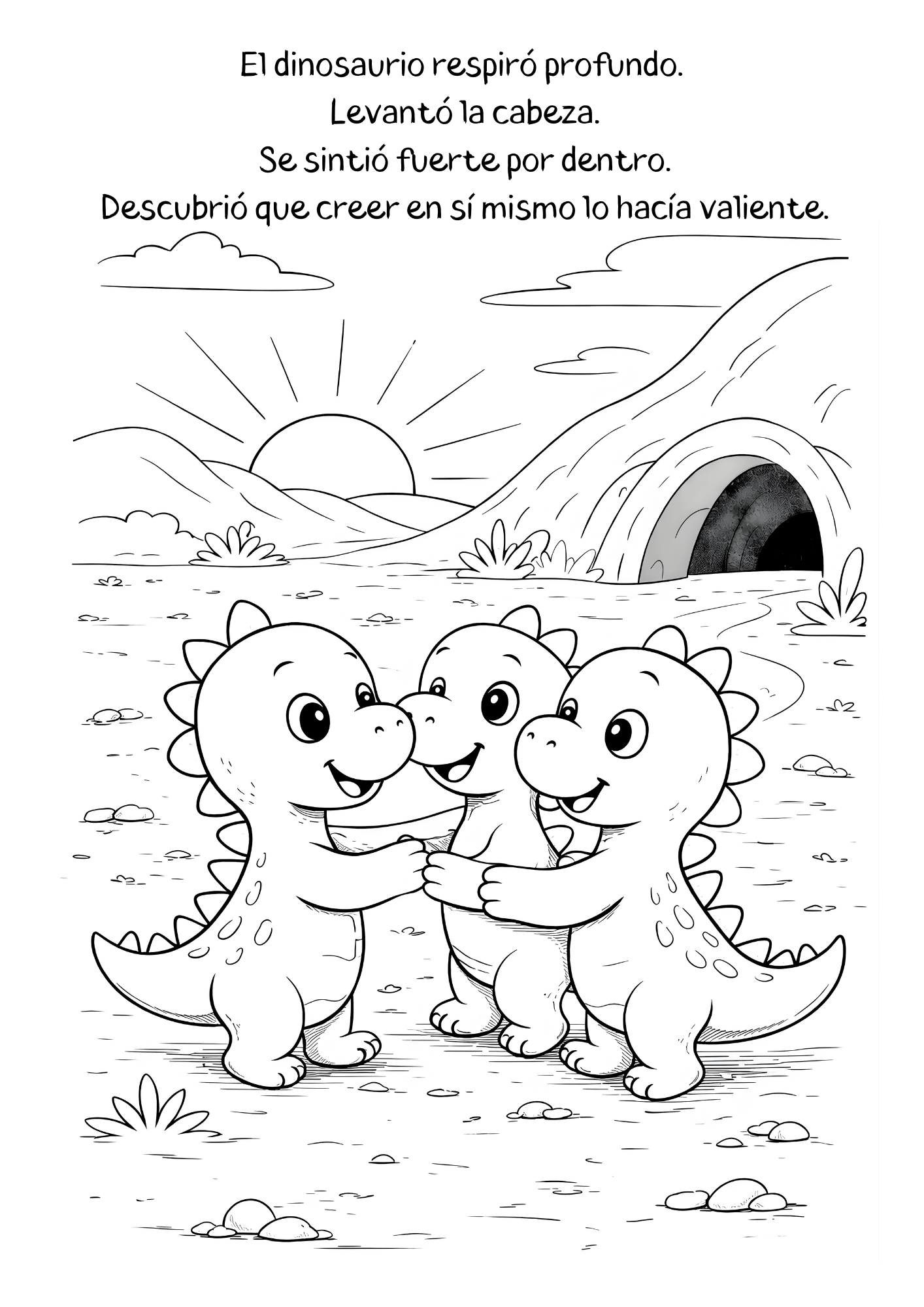 Libro para Colorear / El Pequeño Dinosaurio y su Primer Gran Paso / En Español