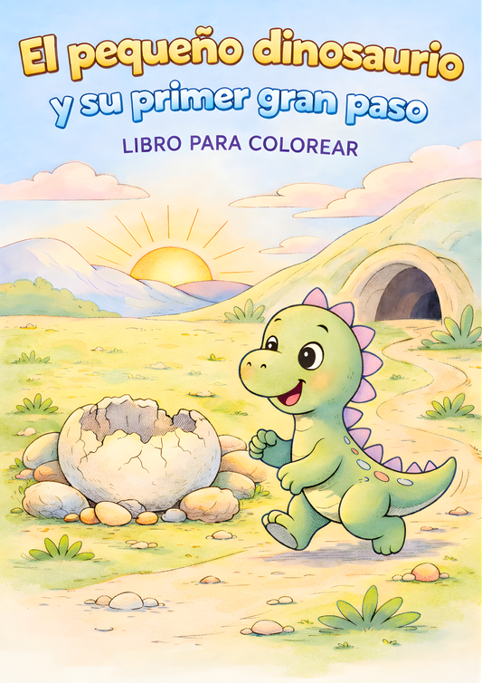 Libro para Colorear / El Pequeño Dinosaurio y su Primer Gran Paso / En Español