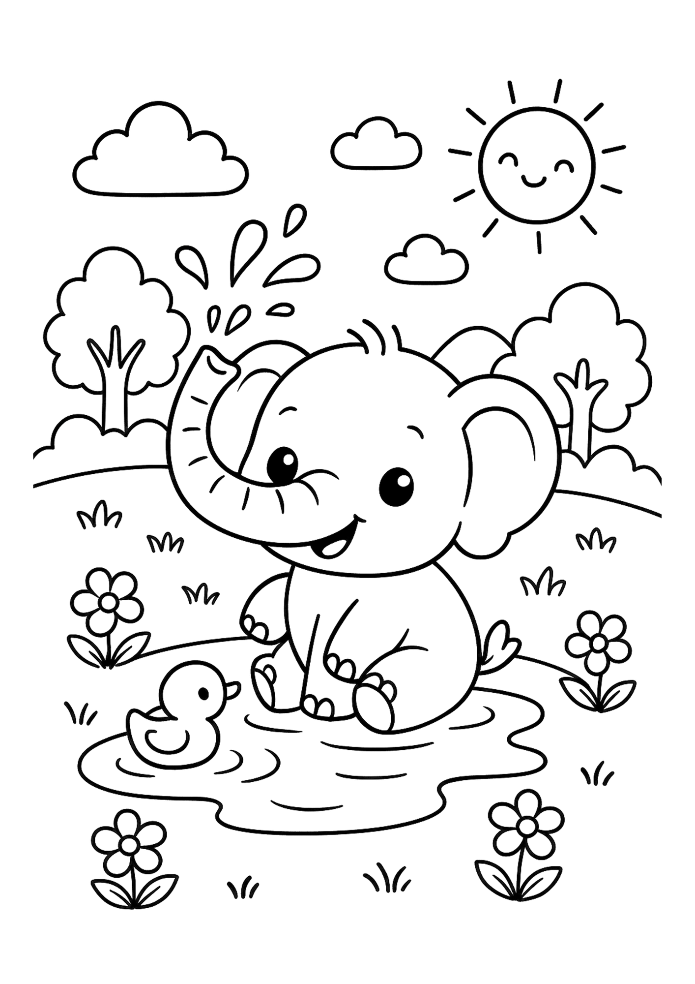 Cute Animals Coloring Book