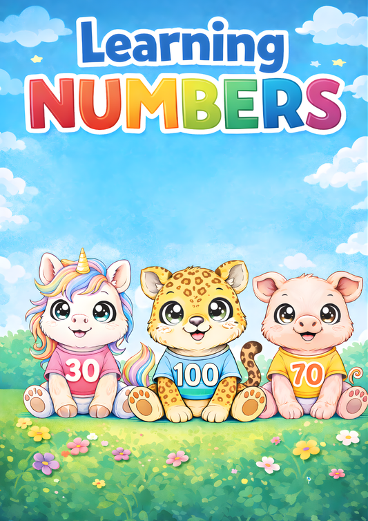 Learning Numbers Coloring Book for Kids, Cute Animal Worksheets | A4 Size | Trace and Color Numbers for Preschool & Kindergarten