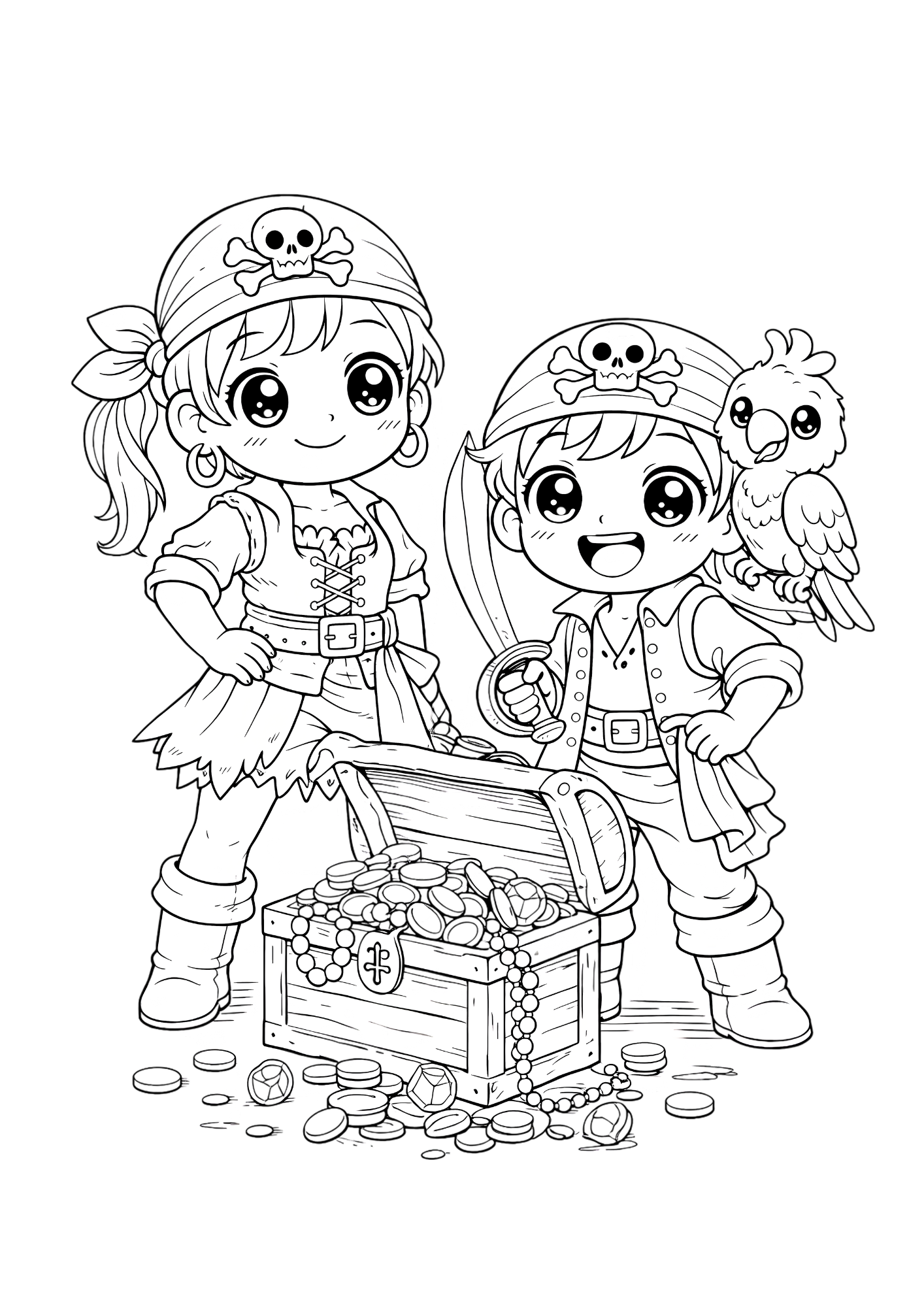 Pirate Coloring Book for Kids | Cute Pirates Coloring Pages