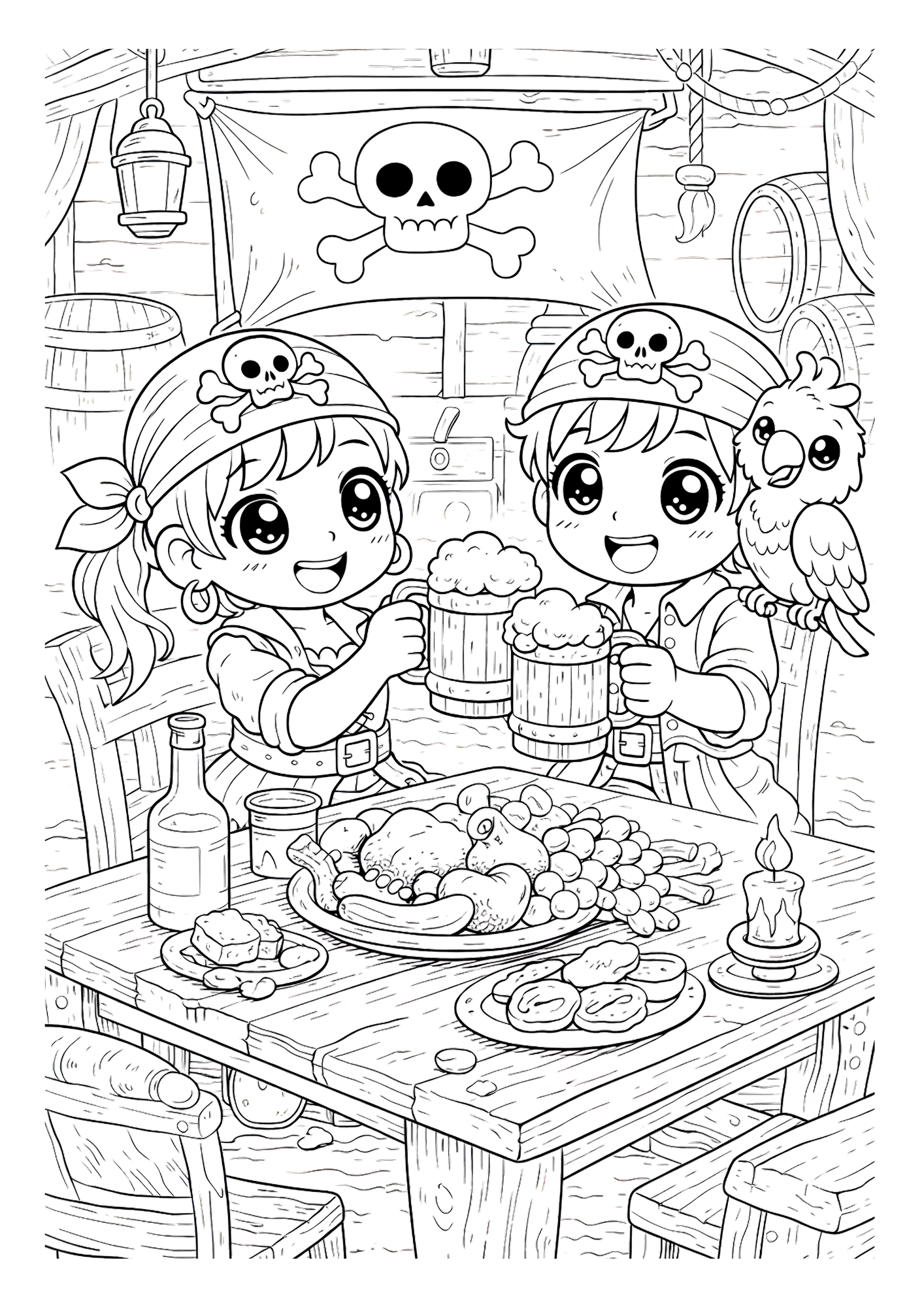 Pirate Coloring Book for Kids | Cute Pirates Coloring Pages