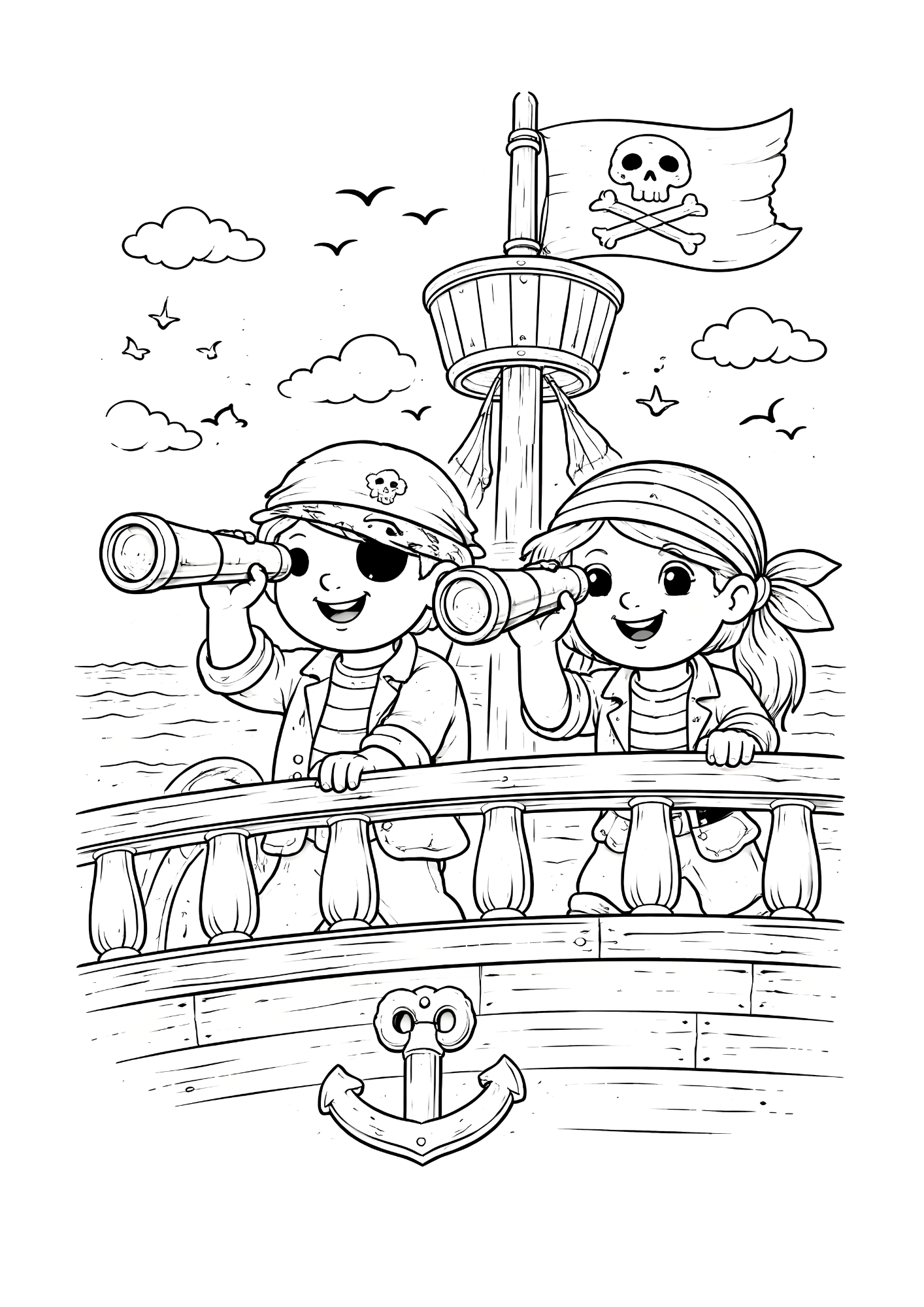 Pirate Coloring Book for Kids | Cute Pirates Coloring Pages