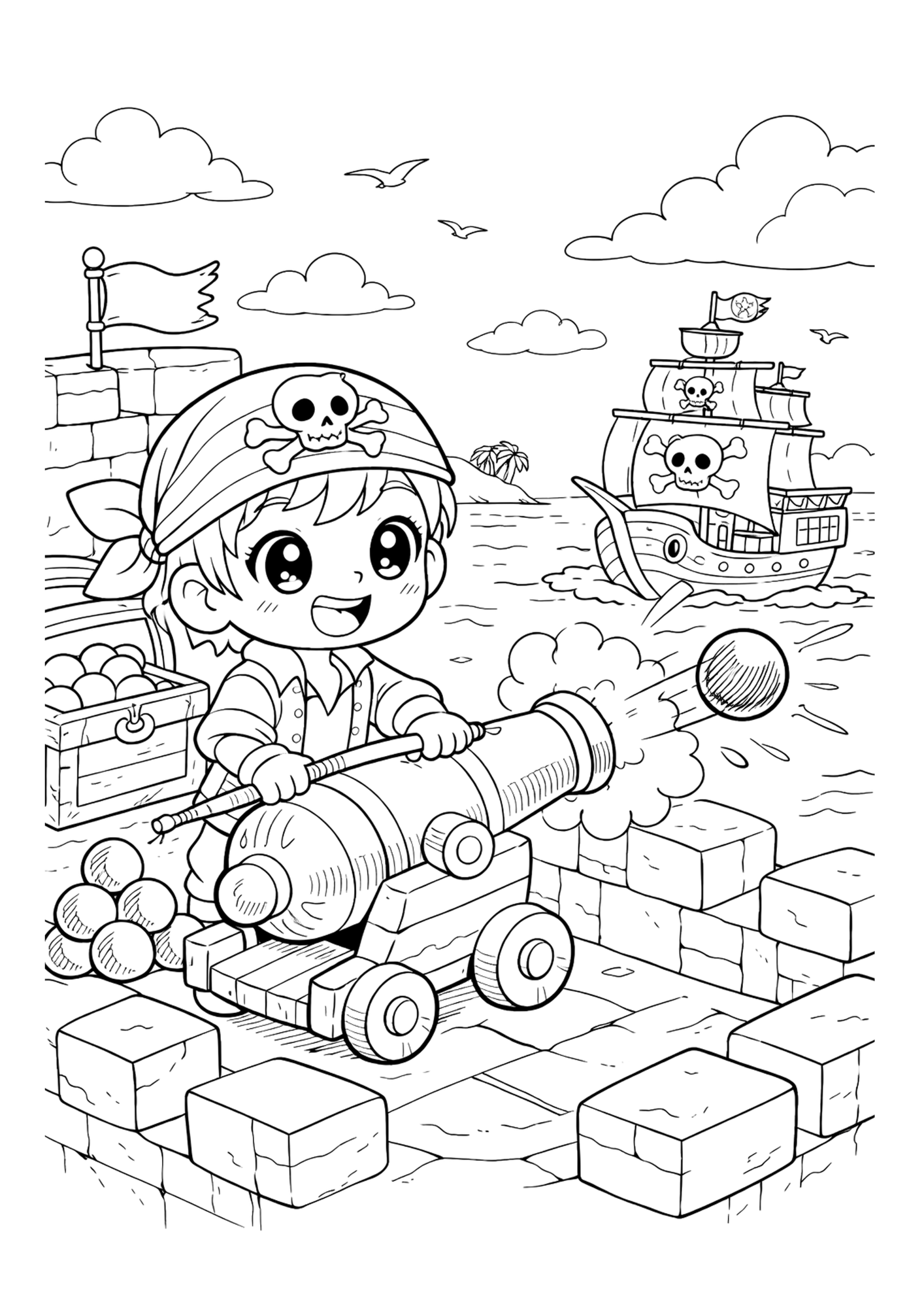 Pirate Coloring Book for Kids | Cute Pirates Coloring Pages
