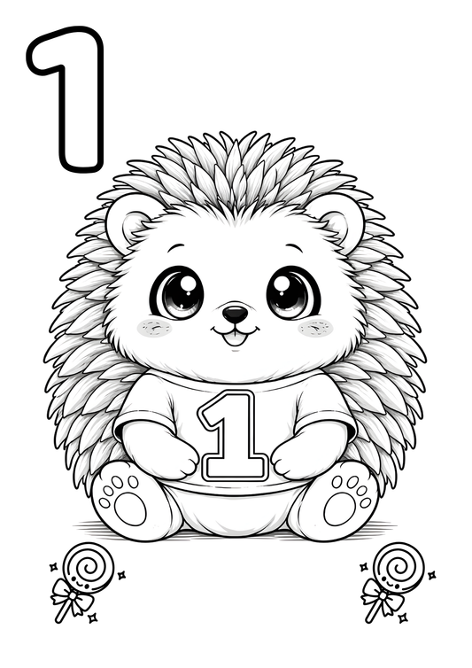 Fun coloring pages to learn numbers - Color & Count Cute Animals
