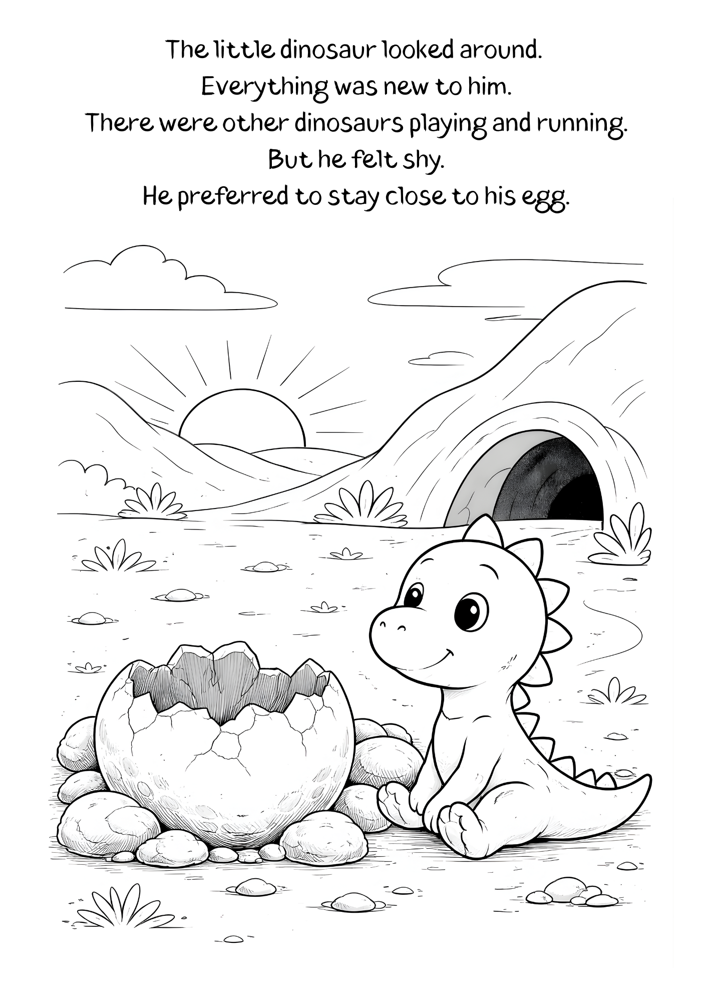 Coloring Book / The Little Dinosaur and His First Big Step