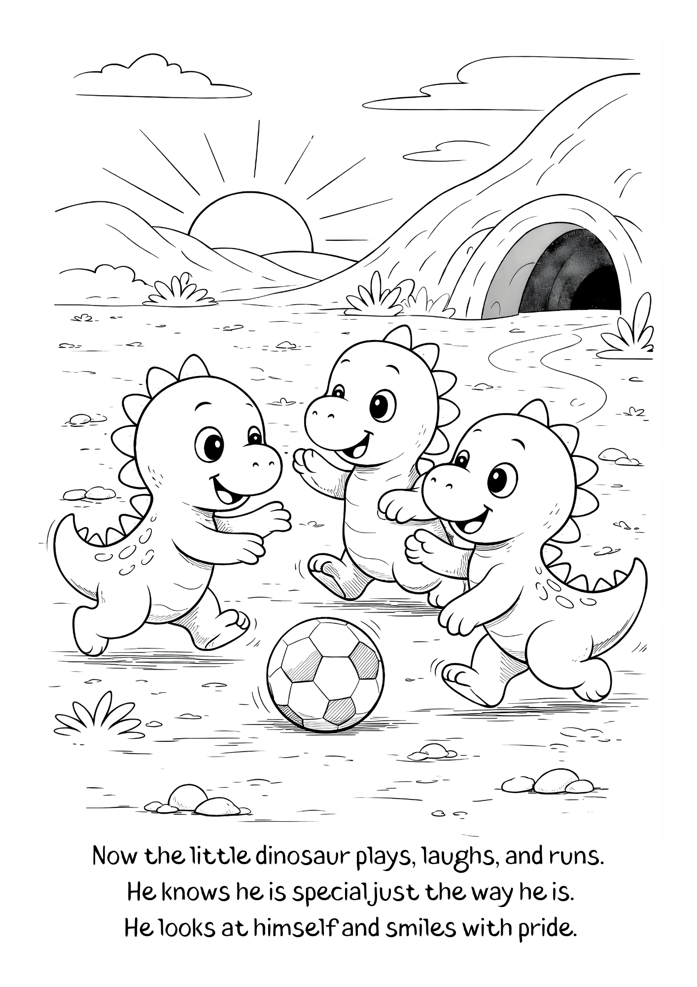 Coloring Book / The Little Dinosaur and His First Big Step