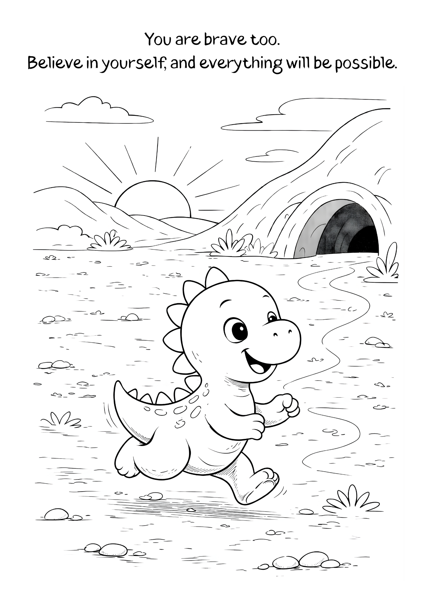 Coloring Book / The Little Dinosaur and His First Big Step