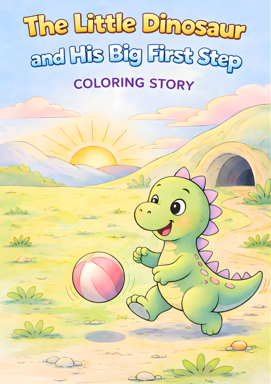 Coloring Book / The Little Dinosaur and His First Big Step